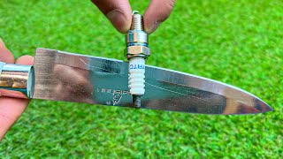 Knife is like a Razor in 1 minute Intelligent knife Sharpening Technique using a Spark Plug [upl. by Barker]