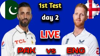 ENG vs PAK 1st TEST ENG vs PAK 2024 Day 2Session 1 Live Score [upl. by Ahsinut]