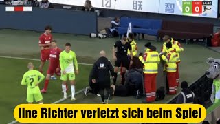 bundesliga VfL Wolfsburg gegen 1fc Köln linienrichter verletzt  linienrichter Wolfsburg Köln [upl. by Nylrahs]