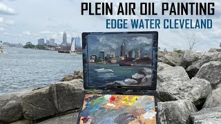 Plein Air Oil Painting Edge Water [upl. by Anoynek]