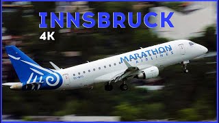 Innsbruck Airport in Summer  Amazing CLOSEUP Planespotting 4K [upl. by Ing]