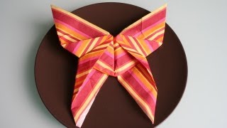 Servietten falten Schmetterling napkin folding butterfly [upl. by Kassel]