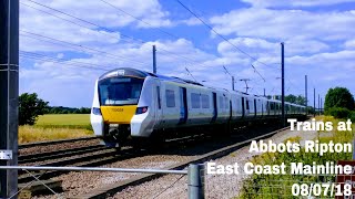 Trains at Abbots Ripton ECML  080718 [upl. by Hayouqes]