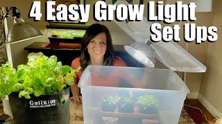 4 Easy Grow Light Set Ups for Starting Seeds Indoors  Spring Garden Series [upl. by Sletten]