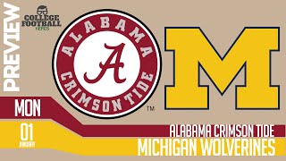 Alabama vs Michigan  Rose Bowl College Football Playoff Preview amp Model Prediction [upl. by Alliuqahs145]