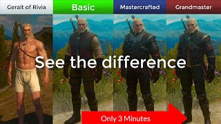 Every WItcher Gear Upgrades in 3 Minutes  Timelapse  Grandmaster Witcher Set  The Witcher 3 [upl. by Nylireg]