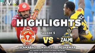 Peshawar Zalmi vs Islamabad United  Full Match Highlights  Match 20  7 March  HBL PSL 2020  MA2 [upl. by Shandra101]