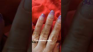 purple two tone glitter nails [upl. by Baun]