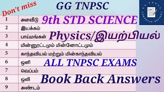 9th std Science Physicsஇயற்பியல் Book Back Questions With Answers Group 4 2 amp 2A GG TNPSC [upl. by Oeak]