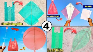 4 best plastic bag kite  how to make kite  patang kese banate he  best homemade kite [upl. by Berthoud629]