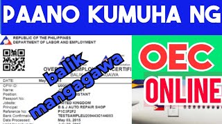 paano kumuha ng oec exemption online 2024 sa poeabalik manggagawa oec oec online [upl. by Eiromem618]