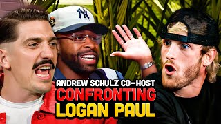 Andrew Schulz CoHost CONFRONTING Logan Paul On Jake Paul PEDs amp Dillon Danis [upl. by Asare764]