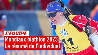 Mondiaux biathlon 2023  Julia Simon échoue à une balle du podium Oeberg sacrée sur lindividuel [upl. by Clair762]