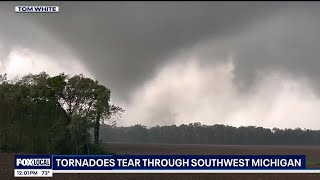 West Michigan tornadoes destroy FedEx building in Portage [upl. by Ecirtaeb871]