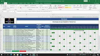 Programa de Mantenimiento preventivo Cronograma en EXCEL para Maquinaria Industrial [upl. by Nabal777]