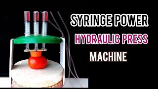 Syringe Power  DIY Hydraulic Press Machine at Home  Zero Cost Mini Hydraulic Press Machine [upl. by Linzy724]