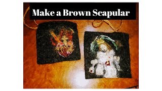 Making a Brown Scapular  needle felted 2D wet felted to finish [upl. by Cuthburt]