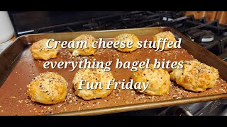 Cream cheese stuffed everything bagel bites Fun Friday bagels [upl. by Anerahs475]