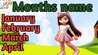 Months nameमहीने के नामMonths name with spellingkids learningJanuary February Theroameranvi [upl. by Lou415]