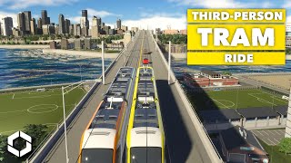 ThirdPerson Tram Ride  Cities Skylines 2  Archipelago Heaven City [upl. by Lyon]