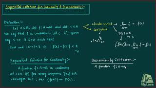 18  Sequential Criterion for Continuity amp Discontinuity  Explanation  Hindi [upl. by Rukna]