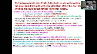 12 SEP 2024 ANESTHESIA FOR NEONATE WITH MENINGOCELE  PROF V NAGASWAMY  MIOT SESSION 17 [upl. by Dorcia]