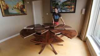 Expanding Circular Dining Table in Walnut [upl. by Auqinat]