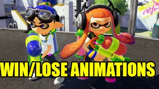 All Winning and Losing Animations in Splatoon [upl. by Ellimahs705]