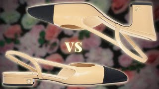 Chanel Slingbacks Comparison Flats vs Heels [upl. by Anelam]