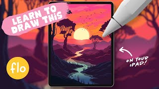 You Can Draw This Otherworldly Sunset in PROCREATE  Step by Step Procreate Tutorial [upl. by Suivat]