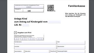 طريقة تعبئة استمارة معونة الأطفال Kindergeld لدى صندوق العائلة Familienkasse في ألمانيا [upl. by Atiluj433]