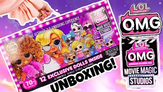 LOL OMG MOVIE MAGIC Studios Set UNBOXING 12 Exclusive Dolls 2 New OMG Dolls [upl. by Arotak]