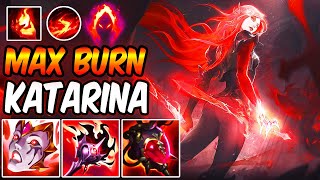 MAX BURN KATARINA MID amp TOP 5x BURN DARK HARVEST FULL AP  New Build amp Runes  League of Legends [upl. by Kirven]