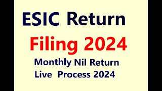 ESIC Return filing process 2024  ESIC Nil Return Kaise File Kare  How to File ESIC Return challan [upl. by Nyra]