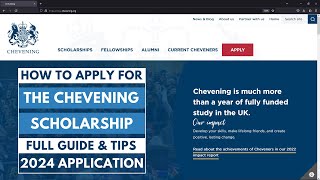 How to Apply for the Chevening Scholarship 2024  FULL GUIDE amp TIPS [upl. by Sumaes]