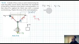 13–12 Kinetics of a Particle Force and Acceleration Chapter 13 Hibbeler Dynamics Benam Academy [upl. by Nitnilc]