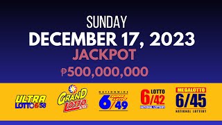 9pm Resulta ng Lotto Ngayon Sunday December 17 2023 LottoResultPHP 9pmResultaNgayon [upl. by Gelb]