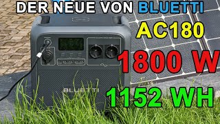 Bluetti AC180  Test der neuen LiFePo4 Powerstation 1152Wh36Ah [upl. by Hanahs]