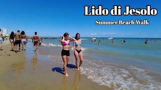 Lido di Jesolo Italy Summer Beach Walk 🏖️ ☀️ July 2023 4K [upl. by Nifares]