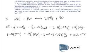 ejercicio resuelto calcular entalpia estandar de reaccion y molaridad de disolucion [upl. by Gibbie699]