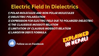 Clausius mossoti relation  Langevin Debye Formula  Electric field due to polarized dielectric [upl. by Epilihp]