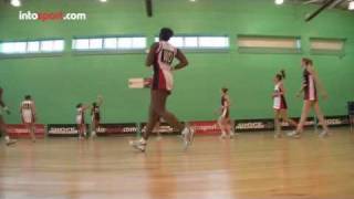 Netball Game One Handed Bounce And Spin Bounce passes [upl. by Matless71]