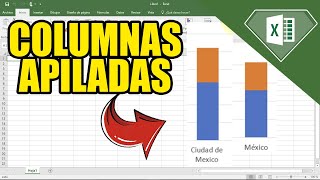 Como hacer una gráfica de columnas apiladas en Excel 2022  Graficar Datos con Excel cursodeexcel [upl. by Esinal60]