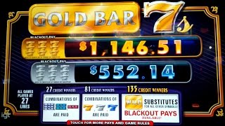 Gold Bar 7s Slot  BIG WIN  Blackout Pay [upl. by Terr]