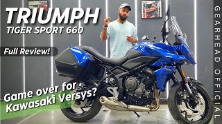 2023 Triumph Tiger Sport 660  Detailed Review  Powerful than Kawasaki Versys  Gearhead Official [upl. by Gauldin69]