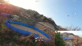 FPV RC 비행기 윙  숲속 초저공 고속비행  C1 chaser Wing  FPV plane with landing gear O3 air unit over 100kmh [upl. by Dew]