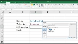 Excel Hyperlink erstellen  Zellenbezüge Email Webseite Datei Formel Verknüpfung dynamisch [upl. by Jaycee]