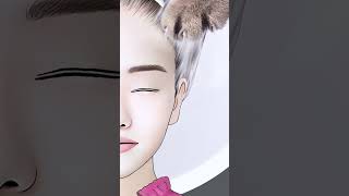 ASMRScalp exfoliation  seborrheic dermatitisscalp care animation두피 각질제거지루성 비부염 두피 케어 애니메이션 [upl. by Iatnwahs]