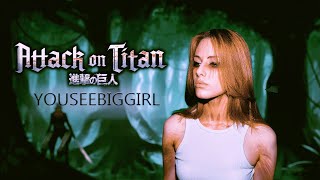 Attack On Titan  YOUSEEBIGGIRLTT with English translation  Hiroyuki Sawano Cover by Meira [upl. by Sidoma]