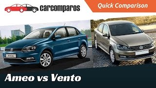 Ameo vs Vento Comparison Review [upl. by Esinert721]